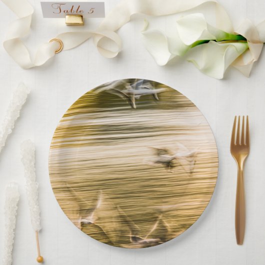 飛んでいる貝 – 抽象芸術 ペーパープレート (ウェディング)