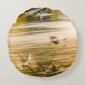飛んでいる貝 – 抽象芸術 ラウンドクッション (正面)