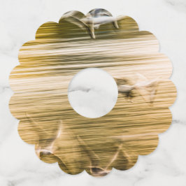 飛んでいる貝 – 抽象芸術 ワイングラスタグ