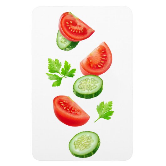 飛んでいる野菜 マグネット (縦)