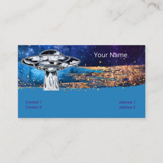 飛んでいる銀河系のソーサー芸術的 名刺 (正面)
