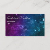 飛んでいる銀河系の紫のソーサー芸術的 名刺 (裏面)