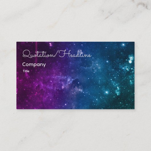 飛んでいる銀河系の紫のソーサー芸術的 名刺 (裏面)