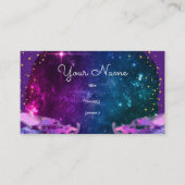 飛んでいる銀河系の紫のソーサー芸術的 名刺 (正面)