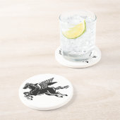 飛んでいる馬 – 白黒 コースター (側面)