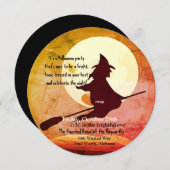 飛んでいる魔女ハロウィンno 3 招待状 (正面/裏面)