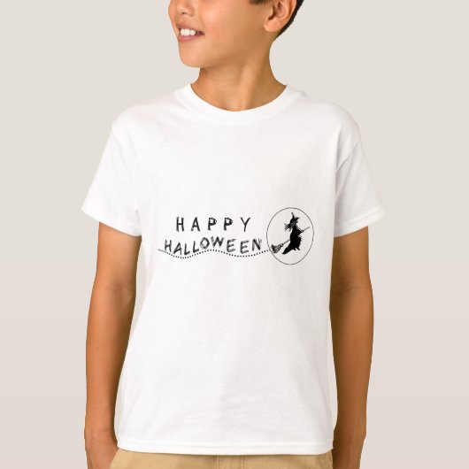 飛んでいる魔女ハロウィーンガールズティー Tシャツ (正面)
