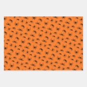 飛んでいる魔女、こうもり、クモの模様 ラッピングペーパーシート (正面3)