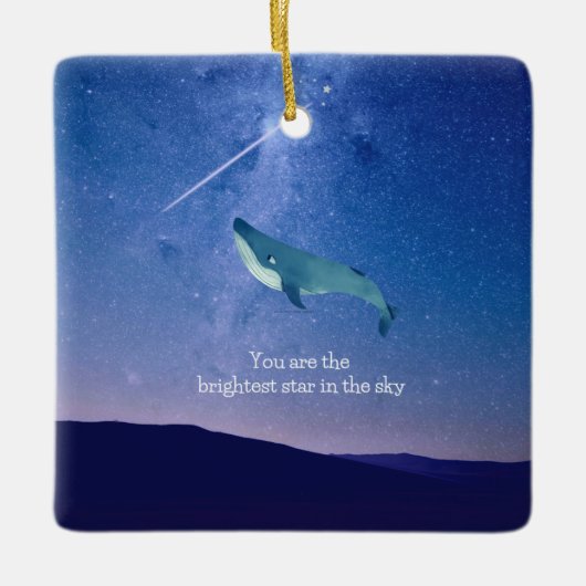 飛んでいる鯨 セラミックオーナメント (正面)