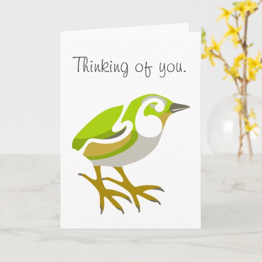 飛んでいる鳥考えるよ。 カード (黄色い花)