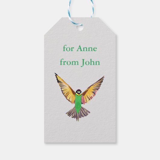 飛んでいる鳥 ギフトタグ (裏面)