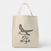 飛んでいる鳥。フライトイラストレーションのカモメ。トート トートバッグ (裏面)