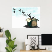 飛んでいる鳥 ポスター (ホームオフィス)