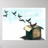 飛んでいる鳥 ポスター (正面)