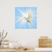 飛んでいる鳩 ポスター (キッチン)