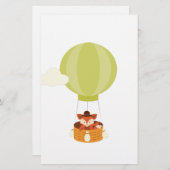 「飛んでいる」キツネ 便箋 (正面/裏面)