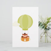 「飛んでいる」キツネ 便箋 (スタンド正面)