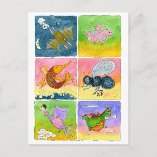 飛んでいる... ポストカード (正面)