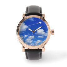 飛んでいる/遠くにジェット機/パーソナライズされたパイロット時計