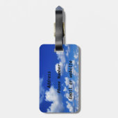 飛んでいる/遠くにジェット機/パーソナライズされたパイロット ラゲッジタグ (裏面縦)