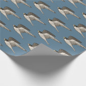 飛んでいる《鳥》ハヤブサオン青ラッピング紙 ラッピングペーパー (角)