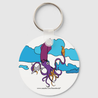 飛んでいる-squid-飛行機, www.zazzle.com/lizzadactyl* キーホルダー