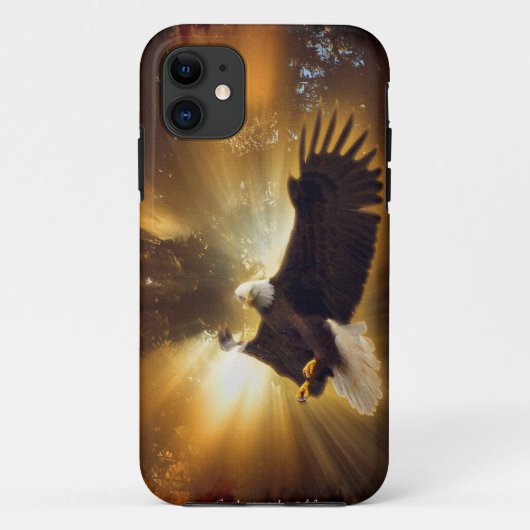 飛んでいるBald Eagle & Forest日が差すことiPhone 5ケース Case-Mate iPhoneケース (裏面)