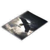 飛んでいるBald Eagle & Stormy Sky Handy Notebook ノートブック (左側)
