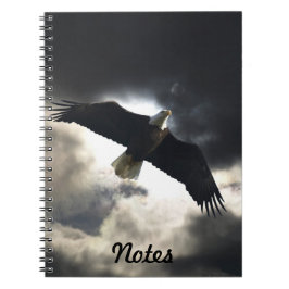 飛んでいるBald Eagle & Stormy Sky Handy Notebook ノートブック