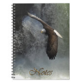 飛んでいるBald Eagle & Waterfall Wildlife Notebook ノートブック (正面)