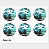 飛んでいるDUCKS & MOON ラウンドシール (シート)