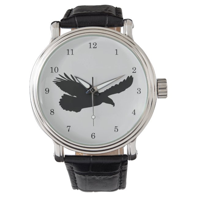 飛んでいるEagle Watch – カスタマイズ可能 腕時計 (正面)