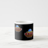 飛んでいるufo宇宙黒 エスプレッソカップ (正面)