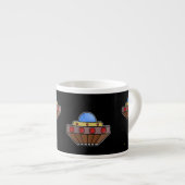 飛んでいるufo宇宙黒 エスプレッソカップ (正面右)