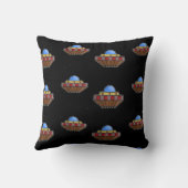 飛んでいるufo宇宙黒 クッション (裏面)