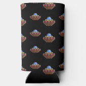 飛んでいるufo宇宙黒 スリム缶クーラー (裏面)