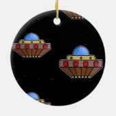 飛んでいるufo宇宙黒 セラミックオーナメント (裏面)