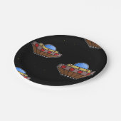 飛んでいるufo宇宙黒 ペーパープレート (アングル)