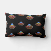 飛んでいるufo宇宙黒 ランバークッション (裏面)