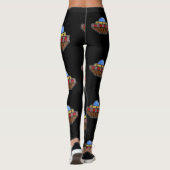 飛んでいるufo宇宙黒 レギンス (裏面)