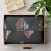 飛んでいるufo宇宙黒 薄葉紙 (ギフト)