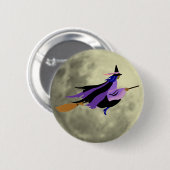 飛んでいるWitchボタン 缶バッジ (正面&裏面)
