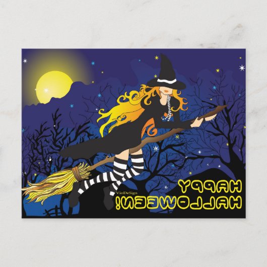 飛んでいるwitch_1 ポストカード (正面)