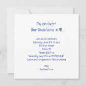 飛んできて！セキセイインコの誕生日、鳥の誕生日 招待状 (裏面)