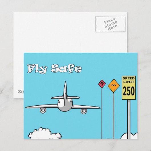「飛んで安全」 ポストカード (正面/裏面)