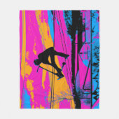 「飛んで!」 ハイスクー飛んでいるター フリースブランケット (正面)