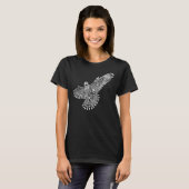 飛エレガント行中の飛んでいるヴィンテージ《鳥》ハヤブサ Tシャツ (正面フル)