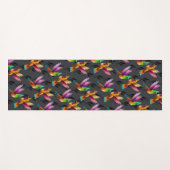 飛カラフル行中のハチドリ ヨガマット (正面(横))