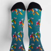 飛カラフル行中のハミングバード ソックス (上部)