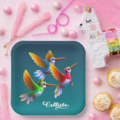 飛カラフル行中のハミングバード ペーパープレート (パーティー)